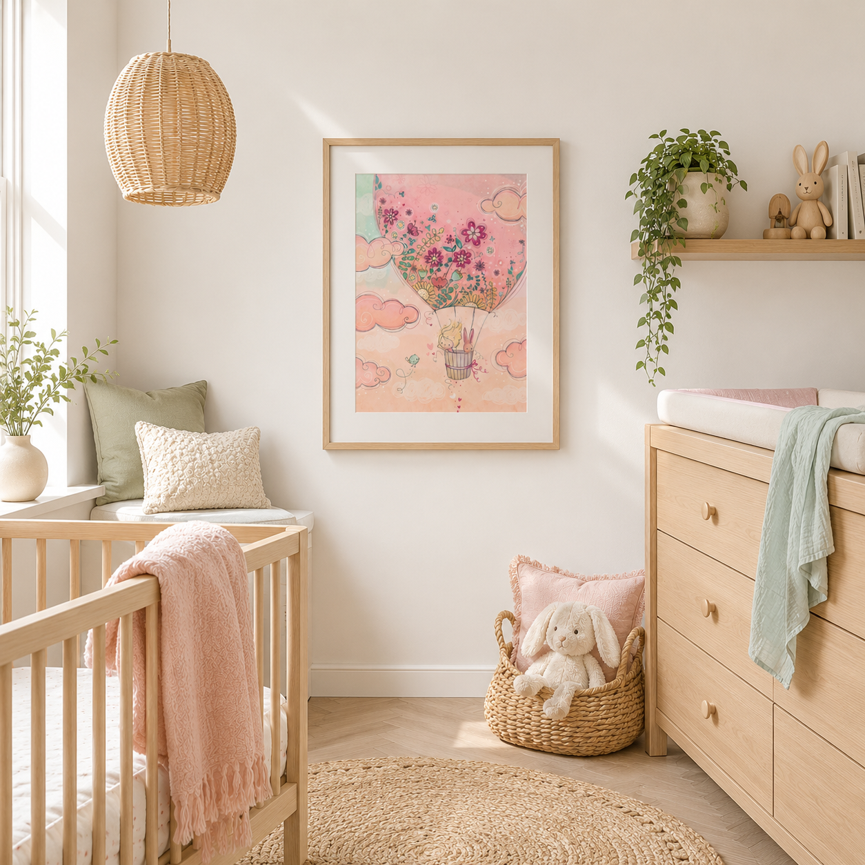 'Hot Air Balloon' Children's Wall Art Print