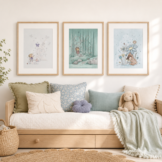 'Small Wonders' Children's Wall Art Print Set of 3