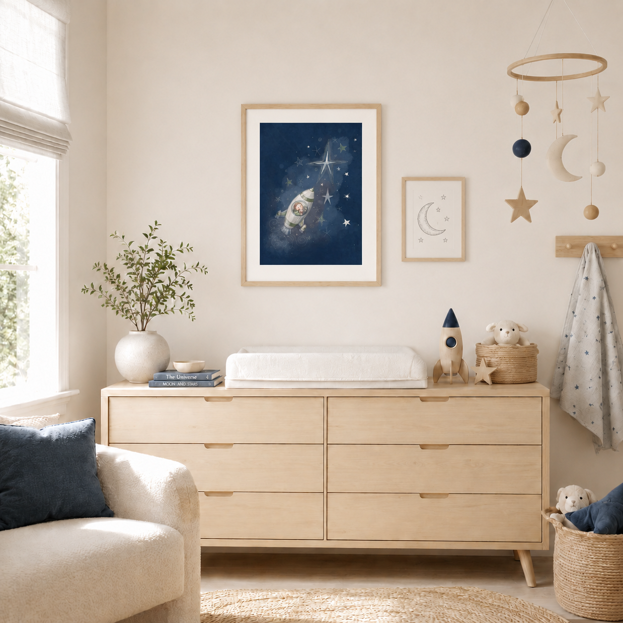 'Space Rocket' Children's Wall Art Print