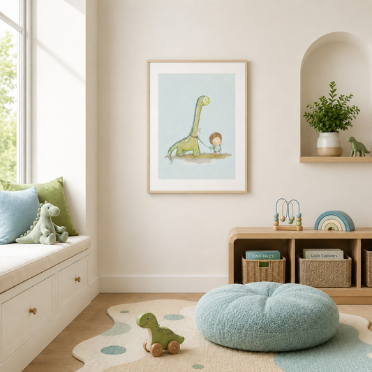 'My Pet Dinosaur' Children's Wall Art Print