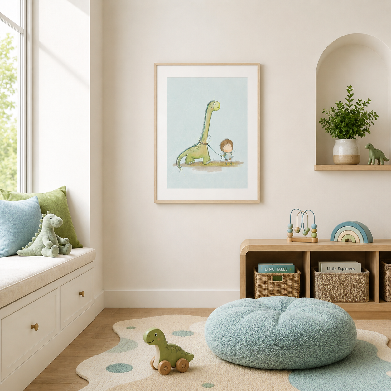 'My Pet Dinosaur' Children's Wall Art Print
