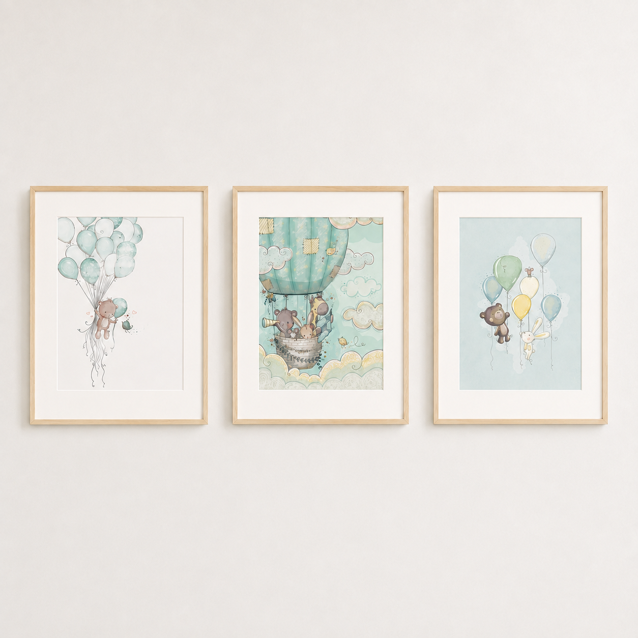 'The Cloud Parade' Children's Wall Art Print Set of 3