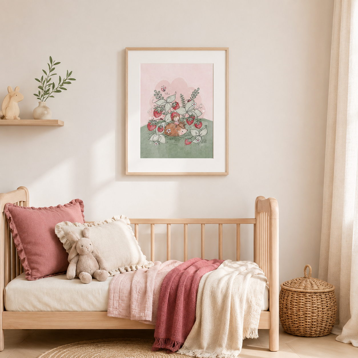 'Strawberry Patch' Children's Wall Art Print