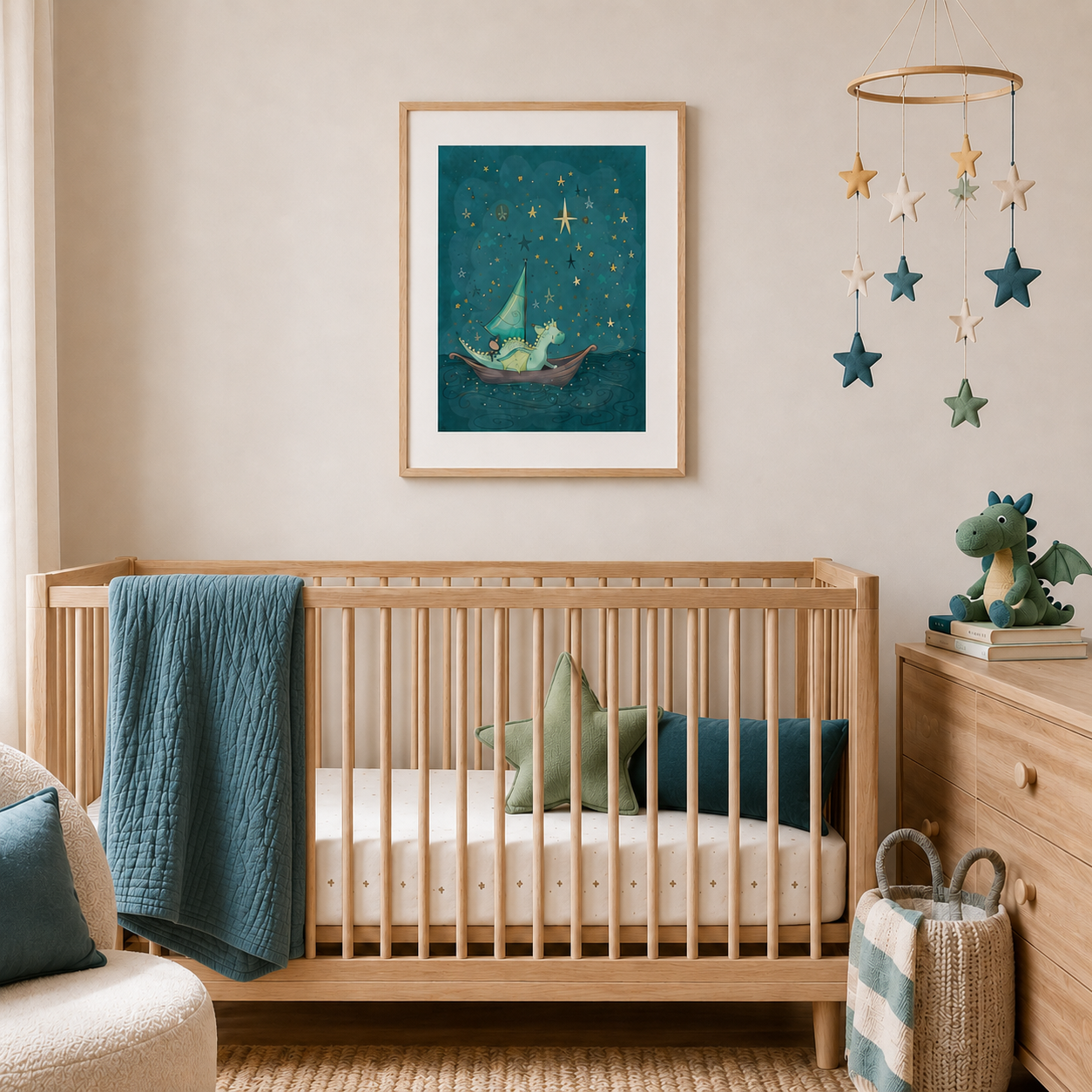 'My Favourite Dragon' Children's Wall Art Print