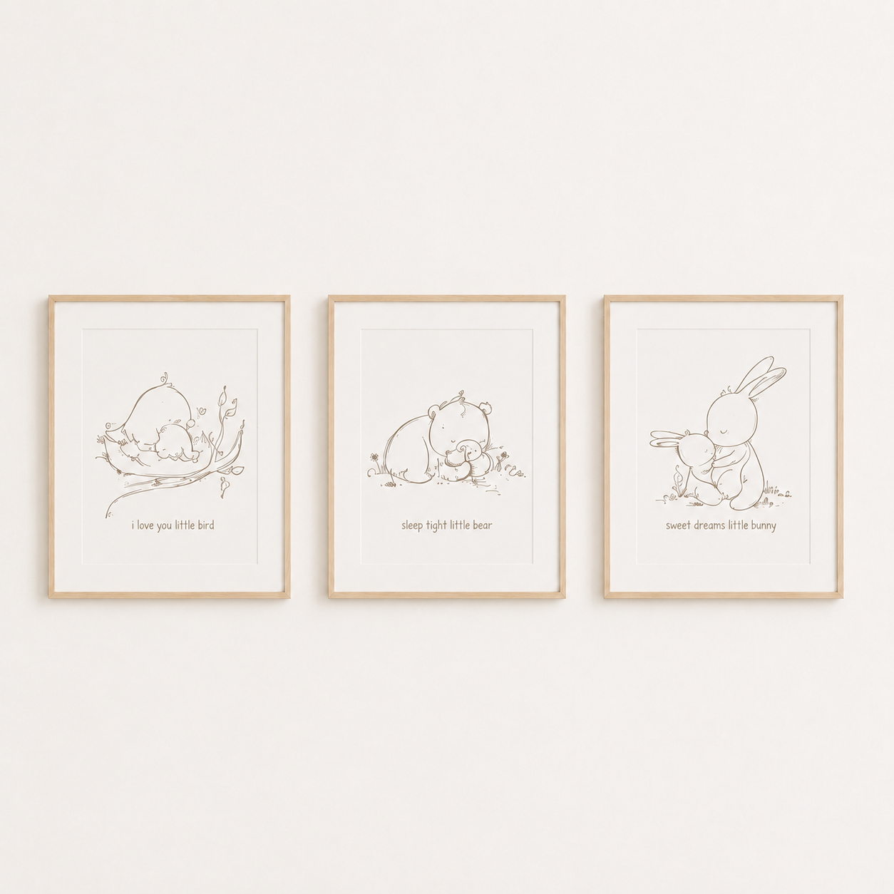 'Little Goodnights' Children's Wall Art Print Set of 3