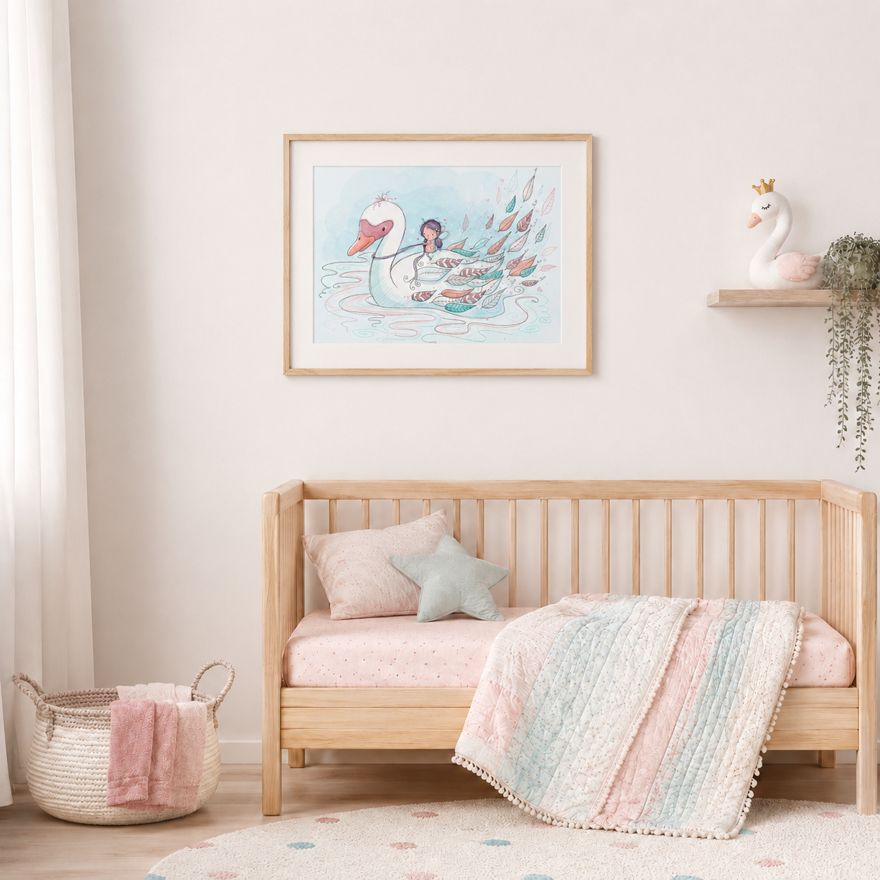 'Swan Fairy' Children's Wall Art Print