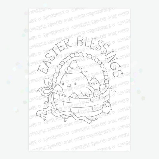 'Easter Blessings Chicks' Digital Stamp