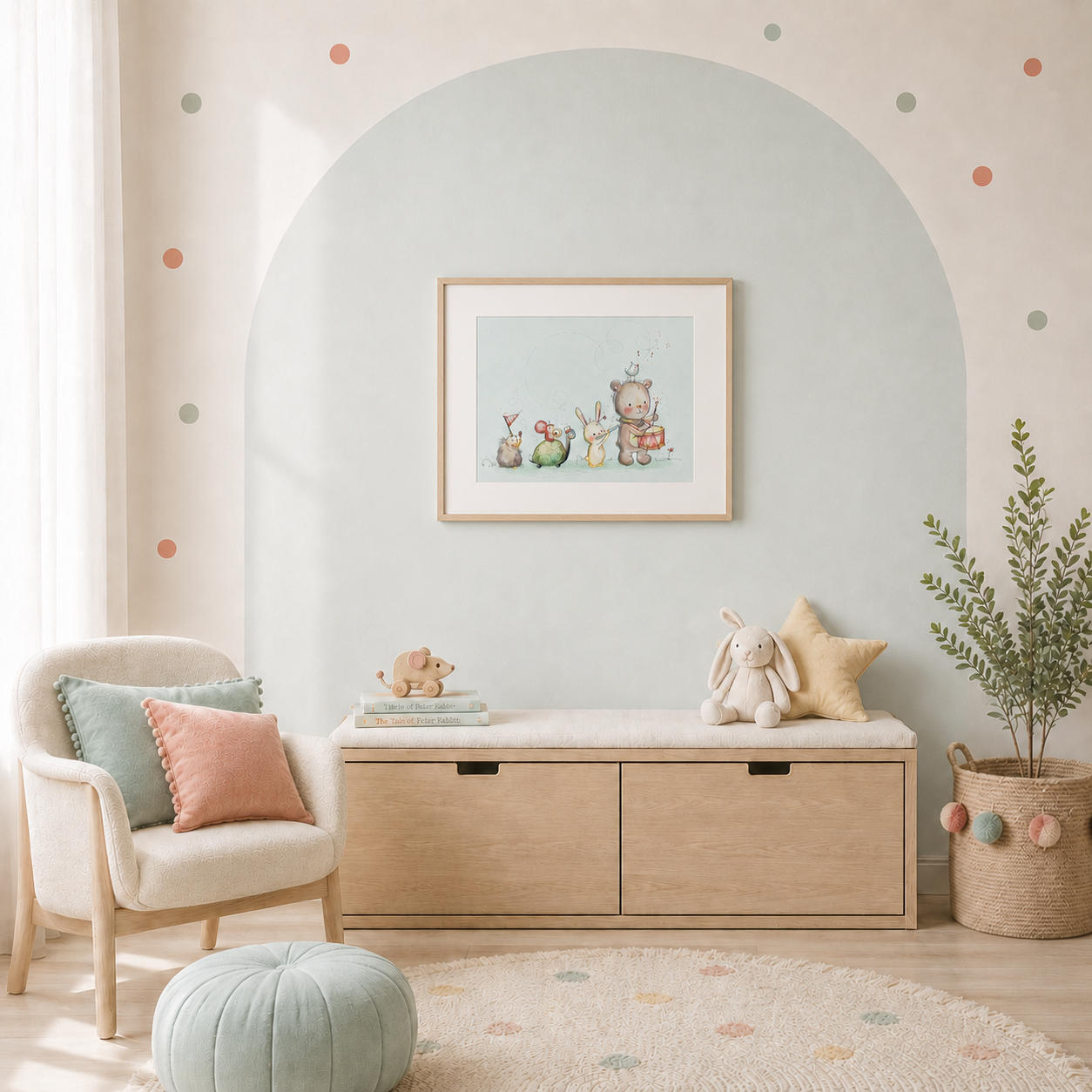 'Animal Music Parade' Children's Wall Art Print