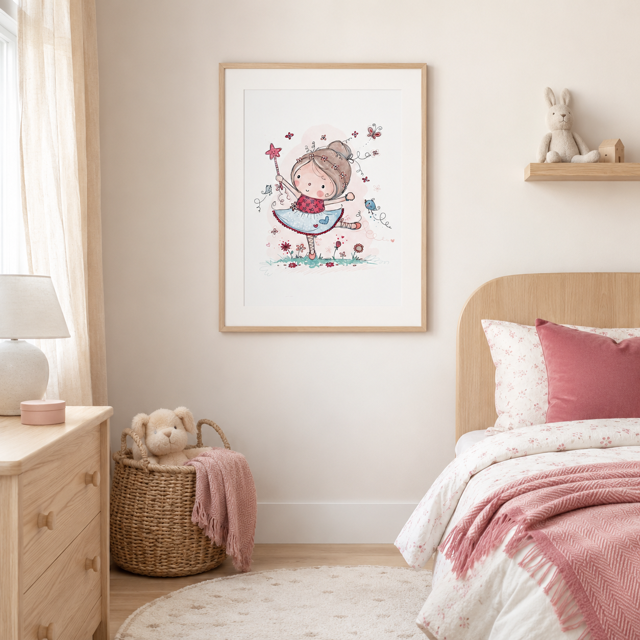 'Dancing Ballerina' Children's Wall Art Print