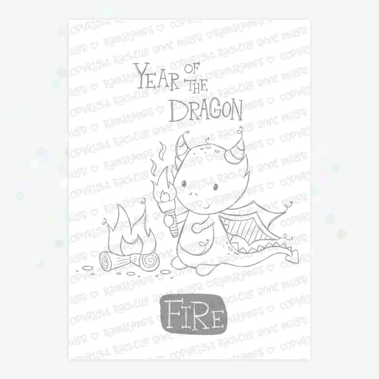 'Year of the Dragon - Fire' Digital Stamp