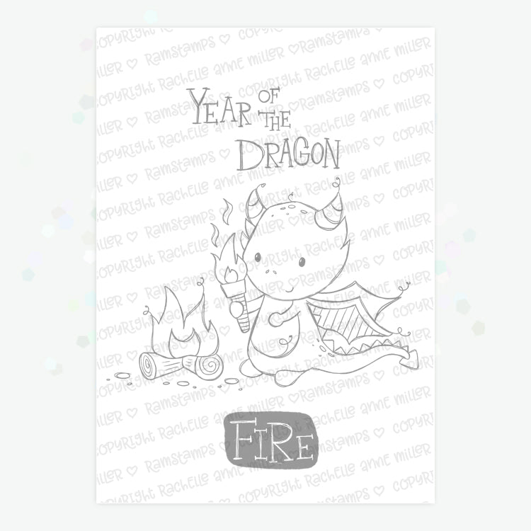 'Year of the Dragon' Digital Stamp & Paper Set