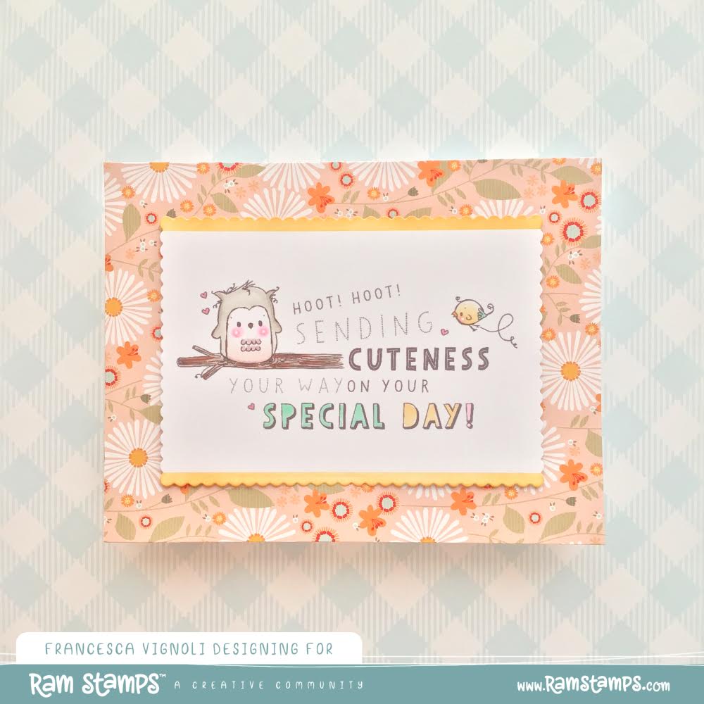 'Special Day Owl' Mini Scene Creator Digital Stamp
