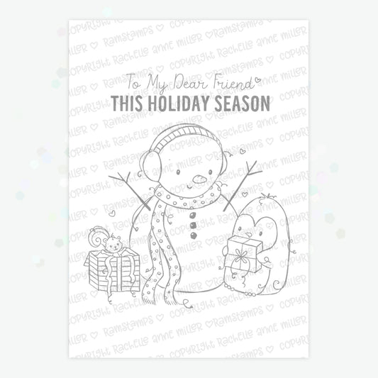 'Penguin & Snowman: Christmas Gifts' Digital Stamp