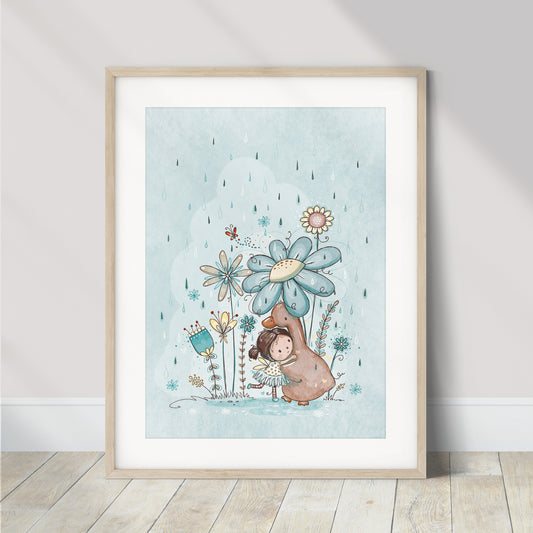 'Summer Rain' Children's Wall Art Print