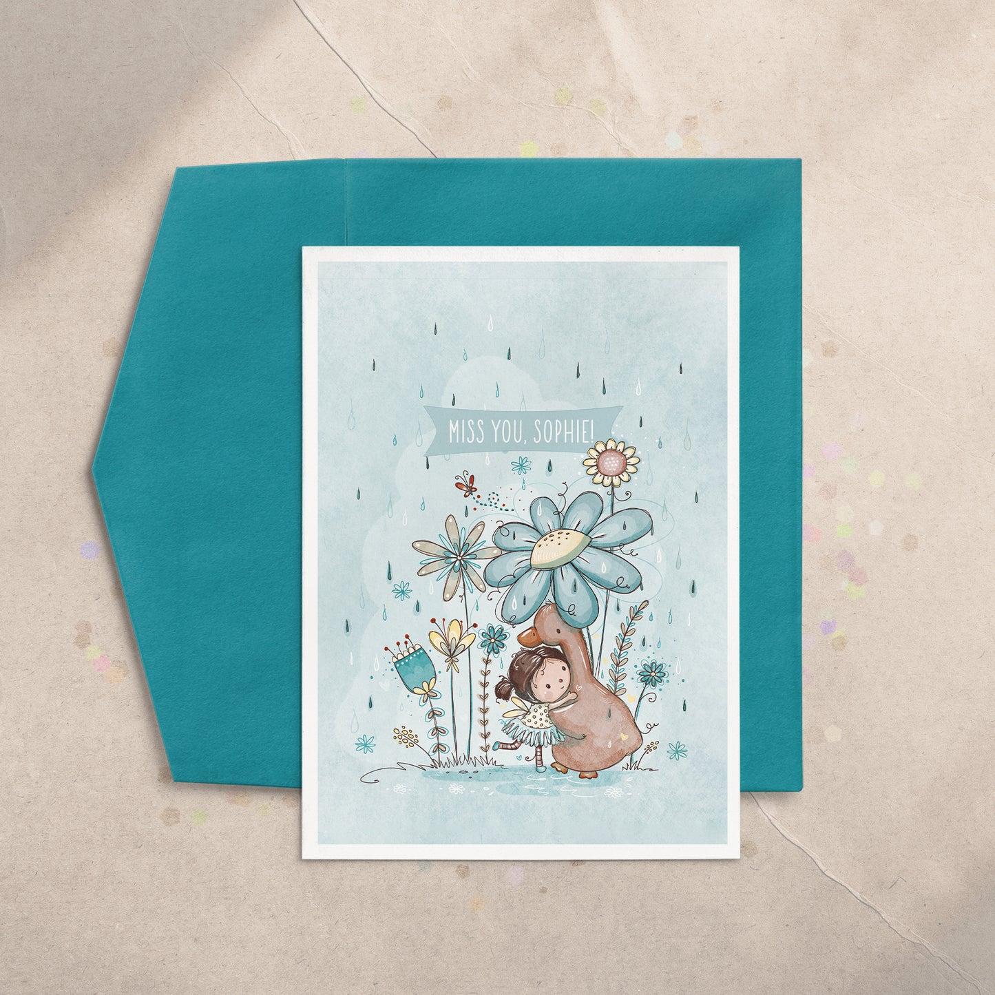 'Summer Rain' 5x7 Greeting Card
