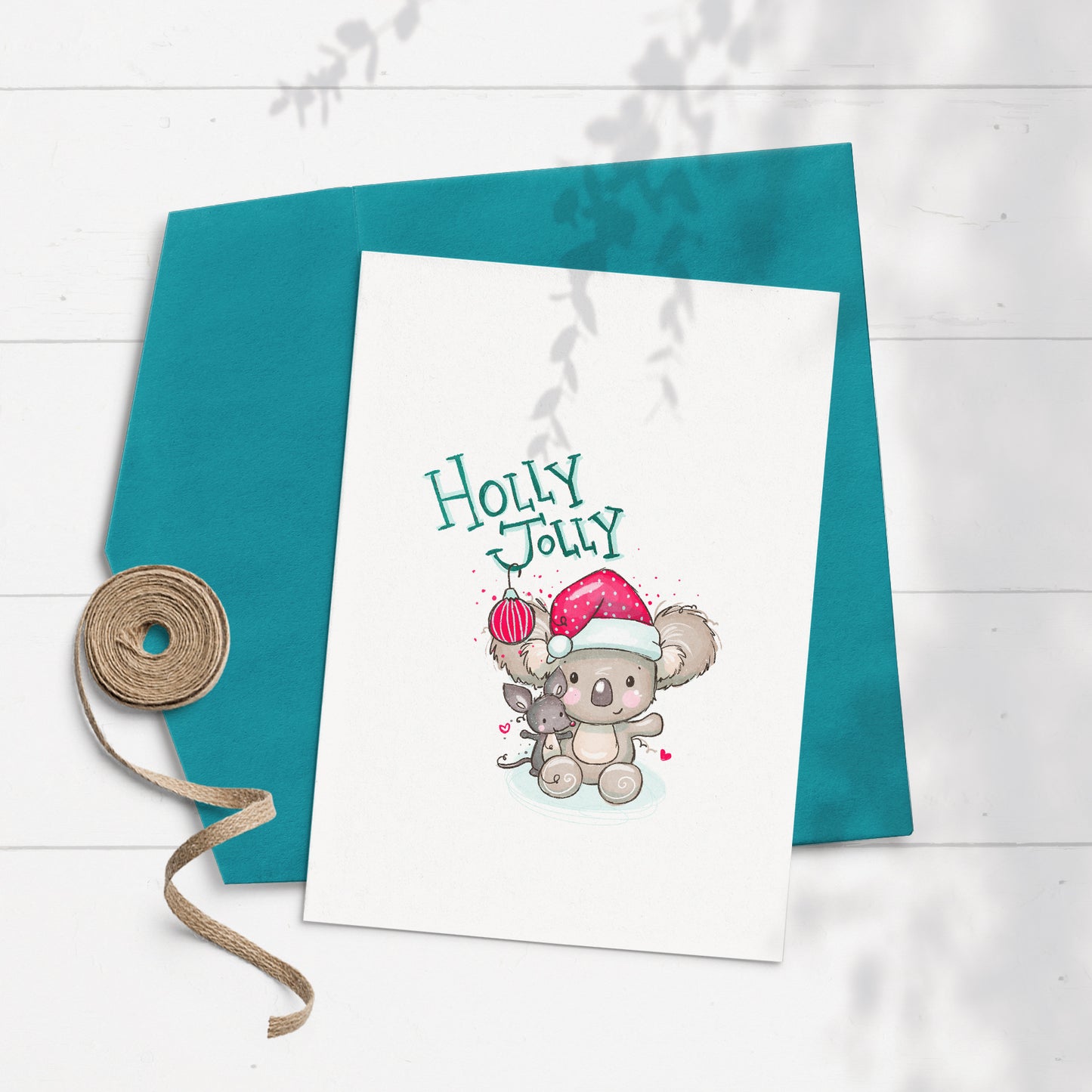 Holly Jolly Koala Christmas Card