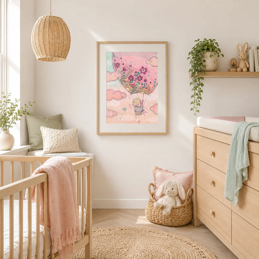 'Hot Air Balloon' Children's Wall Art Print