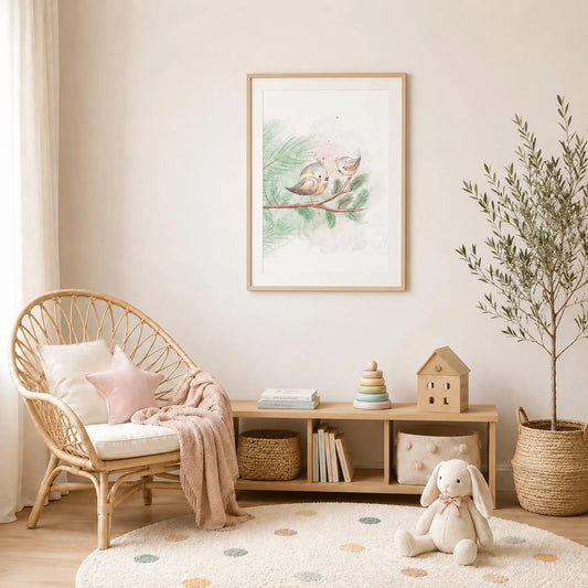 'Chickadees' Children's Wall Art Print