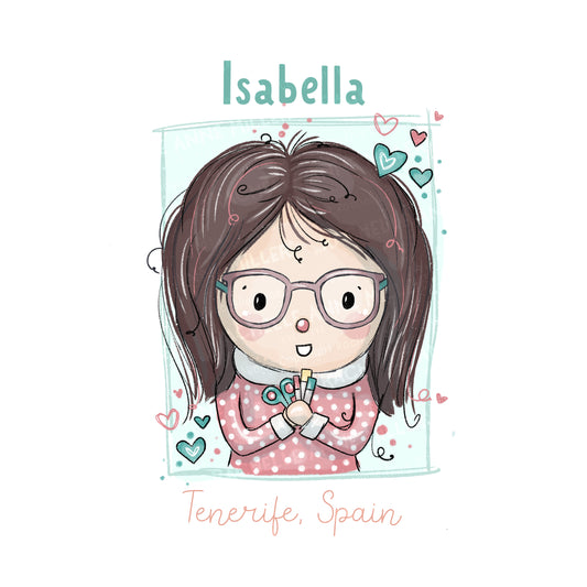 'Colourful Isabella' Profile Digital Stamp