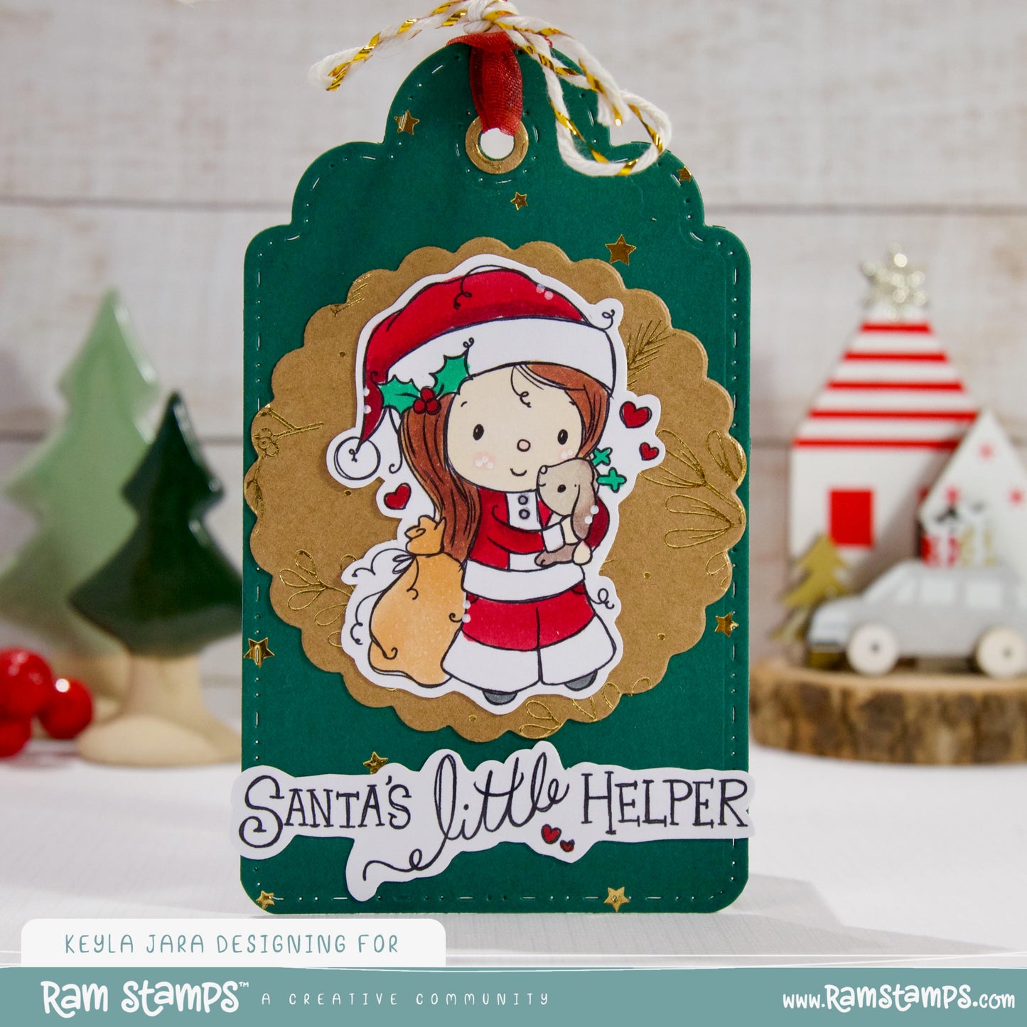 'Santa's Little Helper' Christmas Digital Stamp