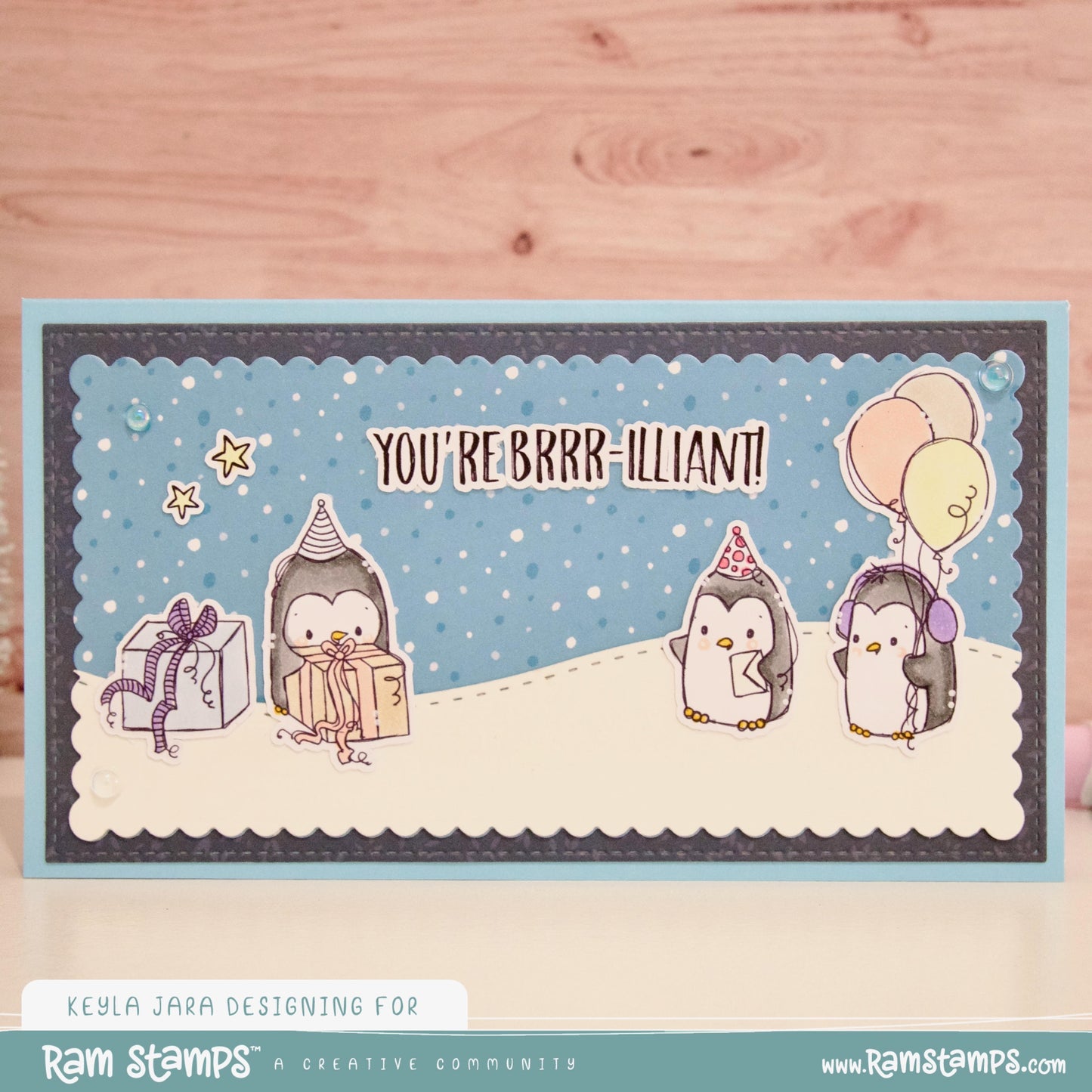 'Penguin Party' Scene Creator Digital Stamp