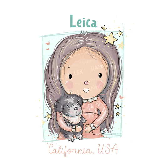 'Little Lady & Leica' Profile Digital Stamp