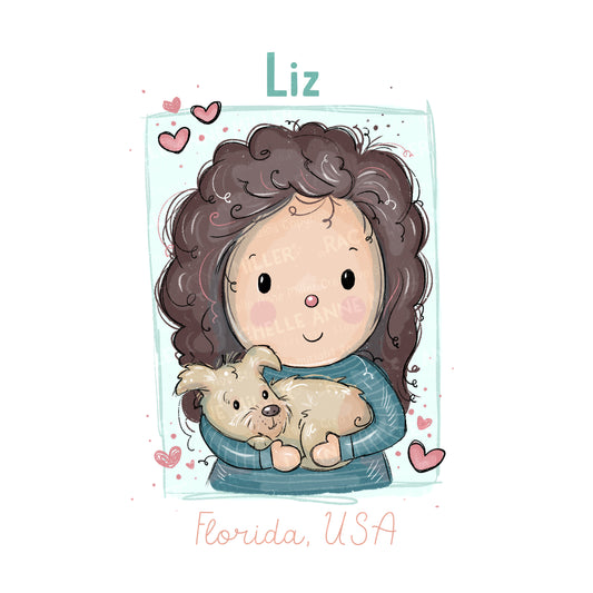 'Pup Cuddles with Liz' Profile Digital Stamp