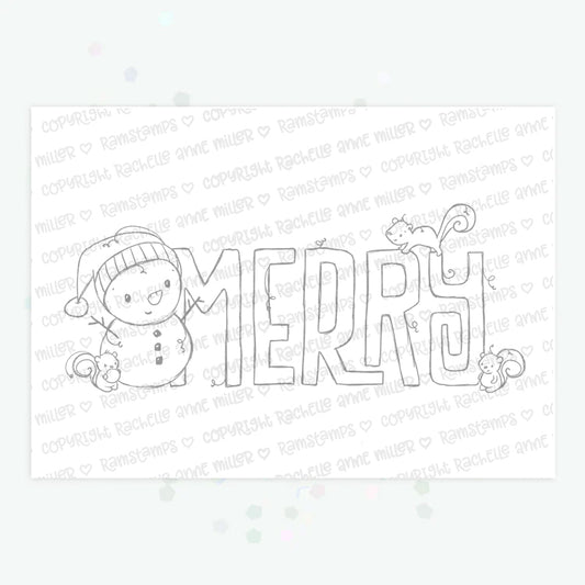 'Christmas Merry' Digital Stamp