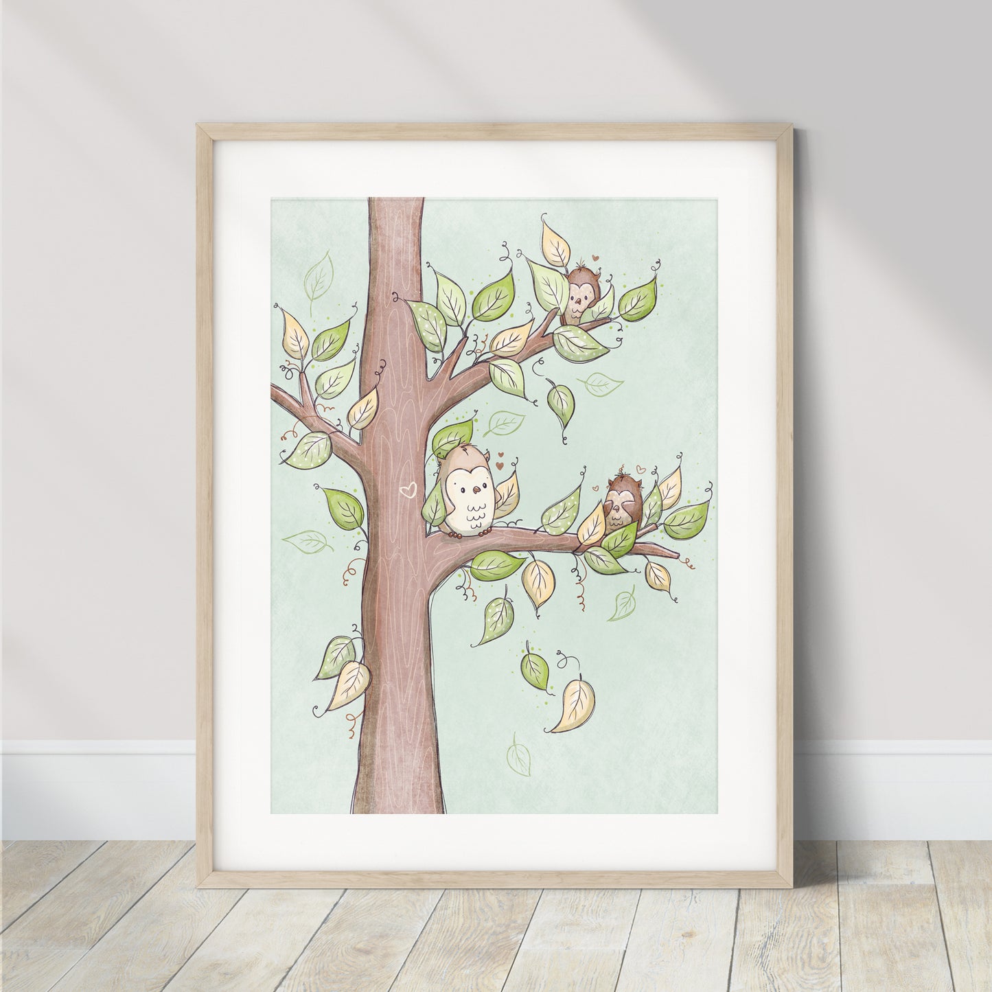 'The Treetop Club' Children's Wall Art Print Set of 3