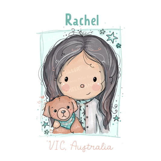 'Rachel & Flash' Profile Digital Stamp