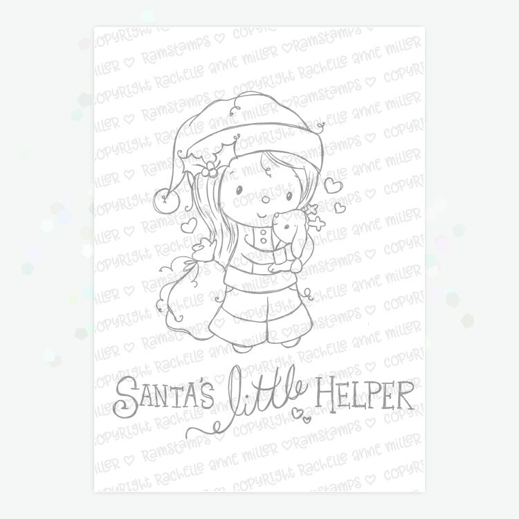 'Santa's Little Helper' Christmas Digital Stamp