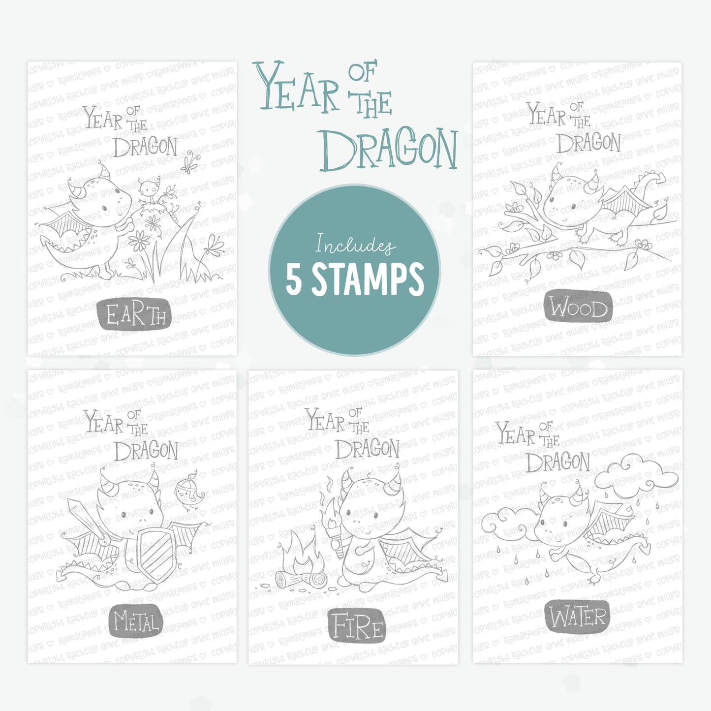 'Year of the Dragon' Digital Stamp Set