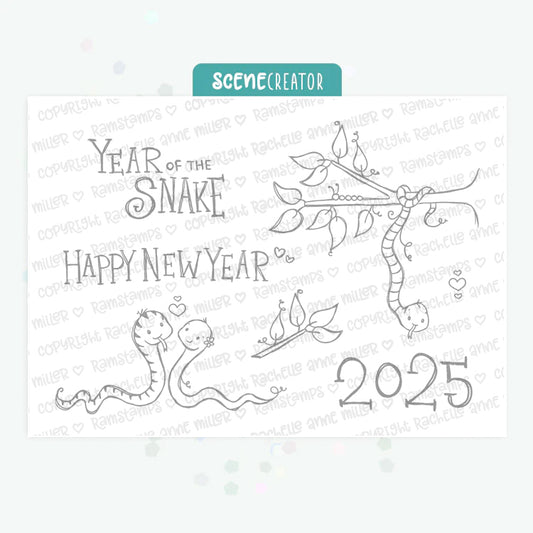 'Year of the Snake' Scene Creator Digital Stamp