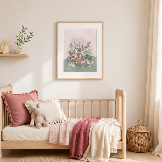 'Strawberry Patch' Children's Wall Art Print