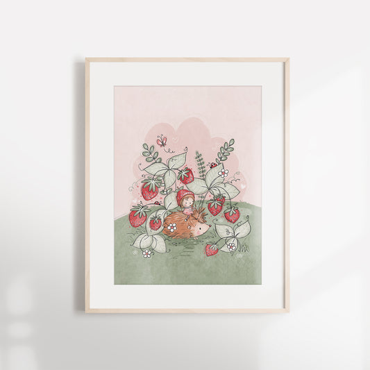 'Strawberry Patch' Children's Wall Art Print