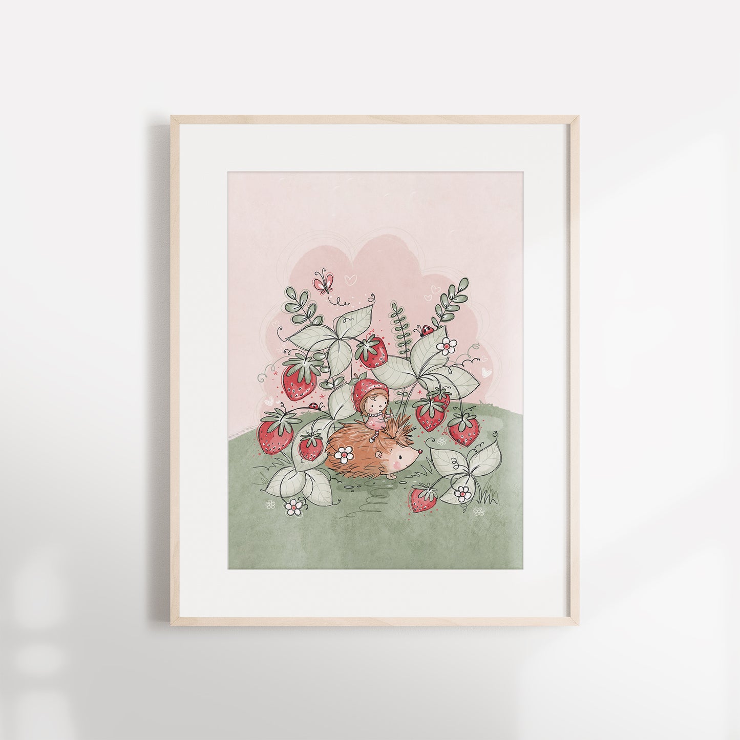 'Strawberry Patch' Children's Wall Art Print