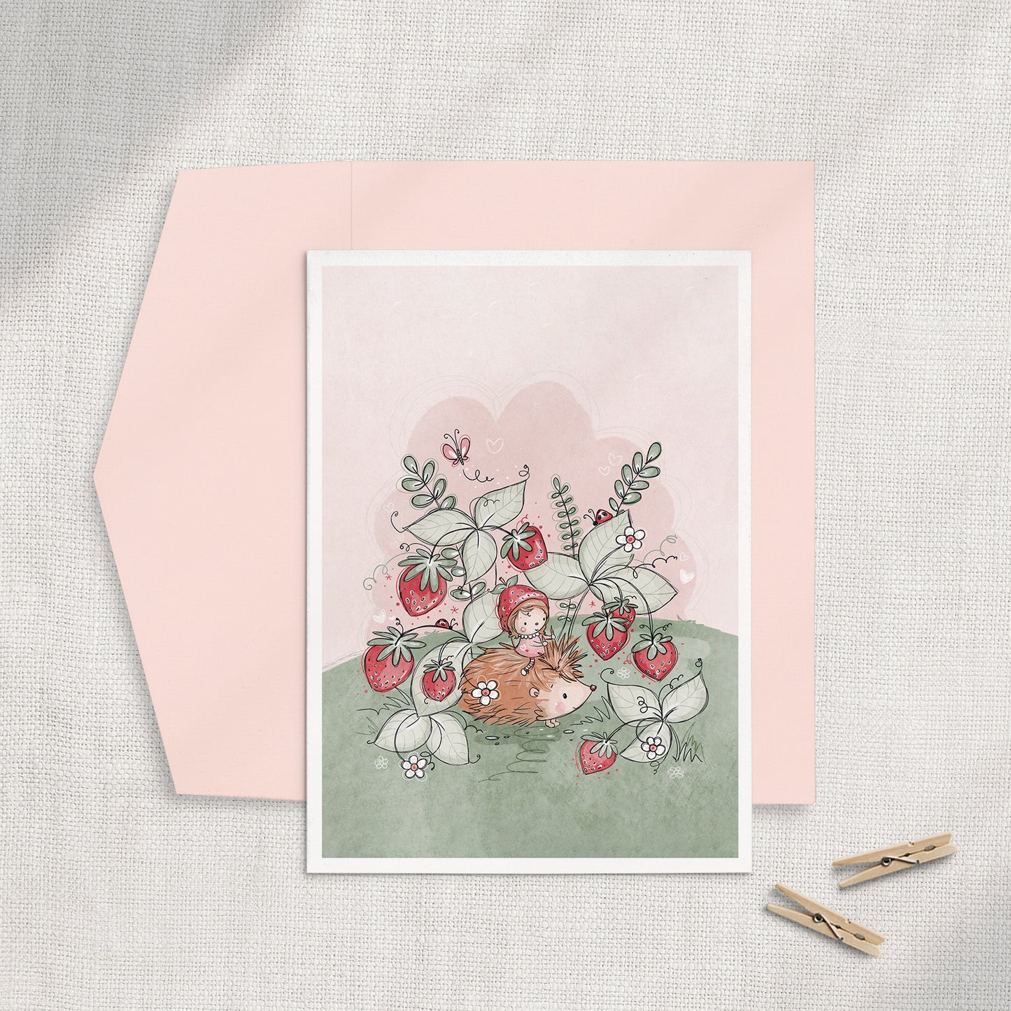 Strawberry Patch 5x7 Greeting Card