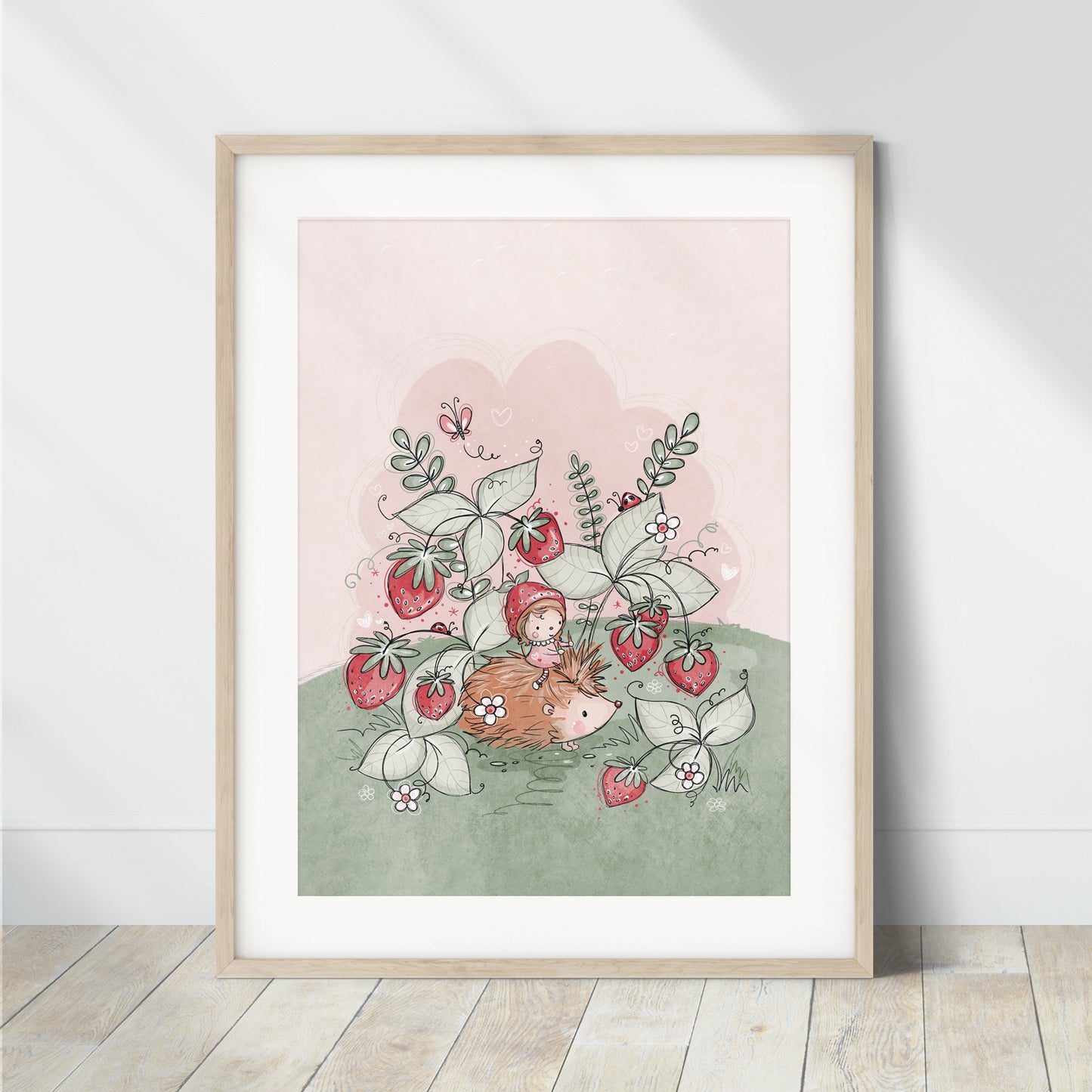 'Strawberry Patch' Children's Wall Art Print