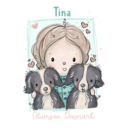 'Tina's Pups' Profile Digital Stamp