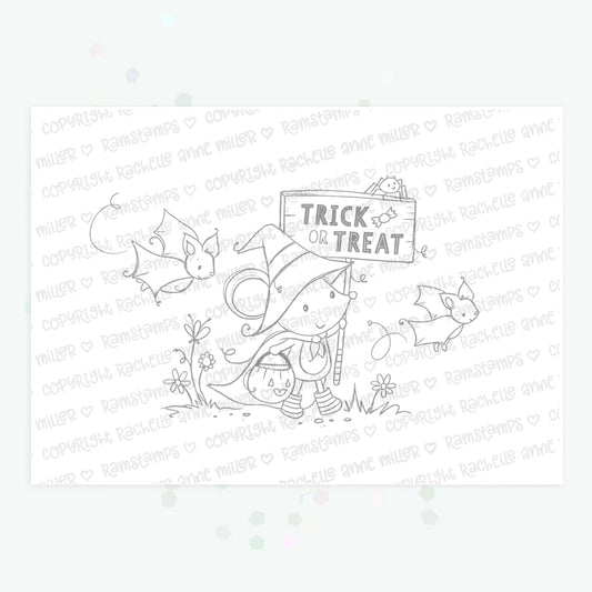 'Trick or Treat Mouse' Digital Stamp