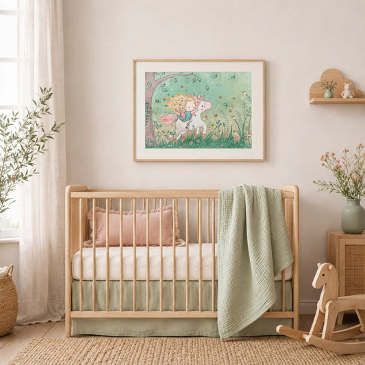 'Unicorn Garden' Children's Wall Art Print