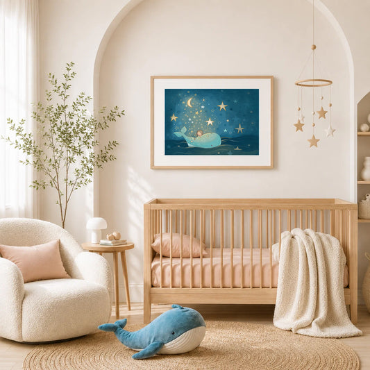 Whale Dreams (Girl) - Children's Art Print
