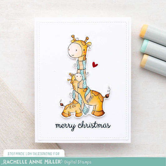 'Giraffe Hug' Digital Stamp