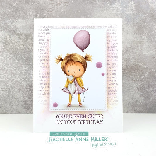 'Balloon Girl' Digital Stamp