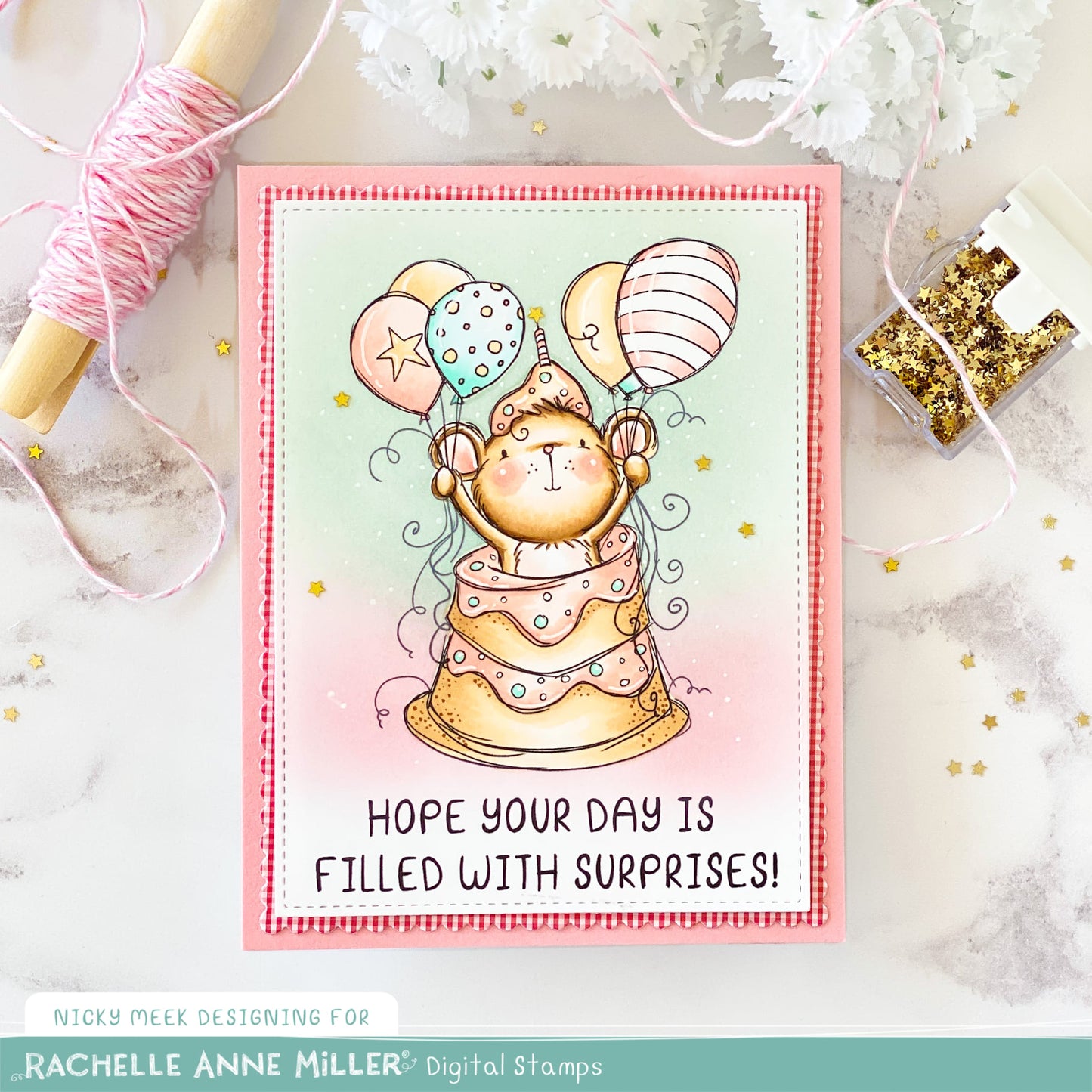 'Birthday Mouse' Digital Stamp