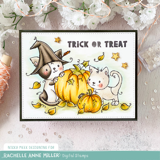 'Halloween Cats' Digital Stamp