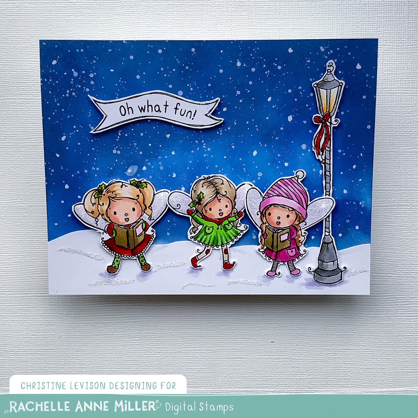 'Fairy Christmas Carols'  Scene Creator Digital Stamp