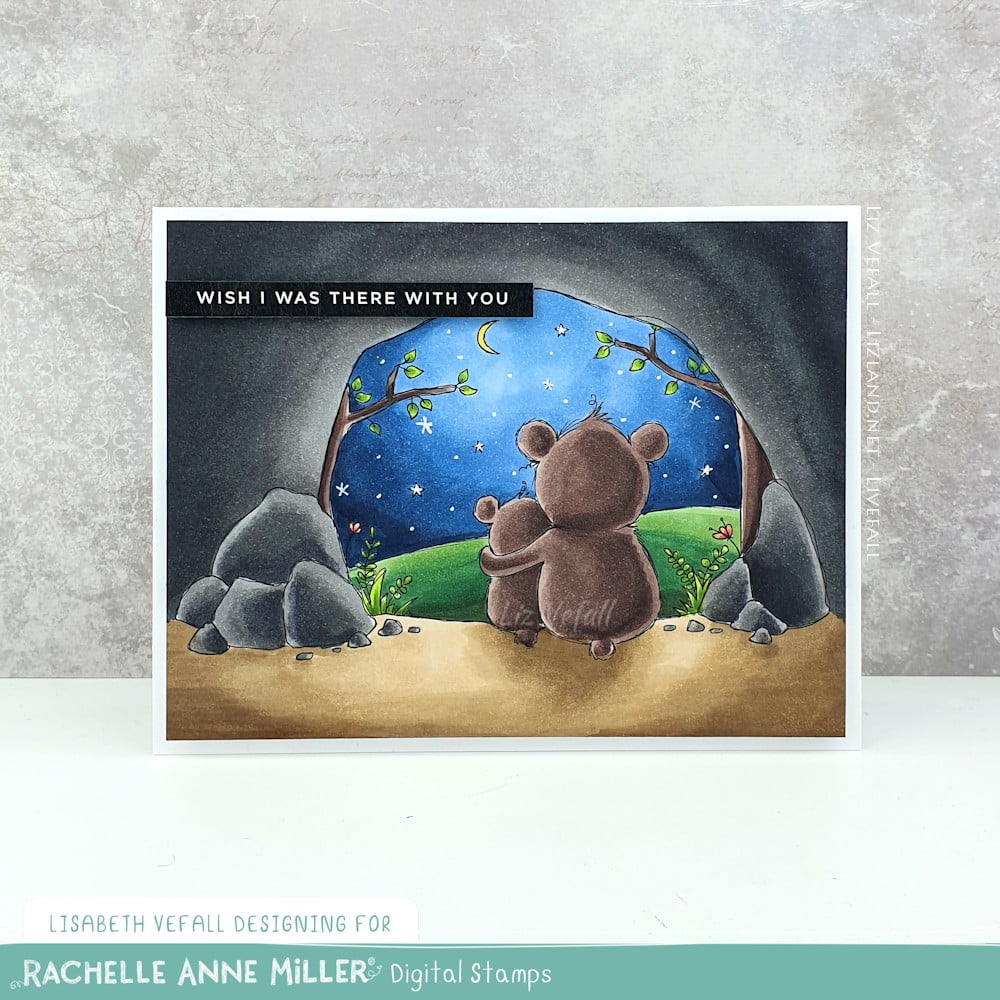 'Starry Night Bears' Digital Stamp