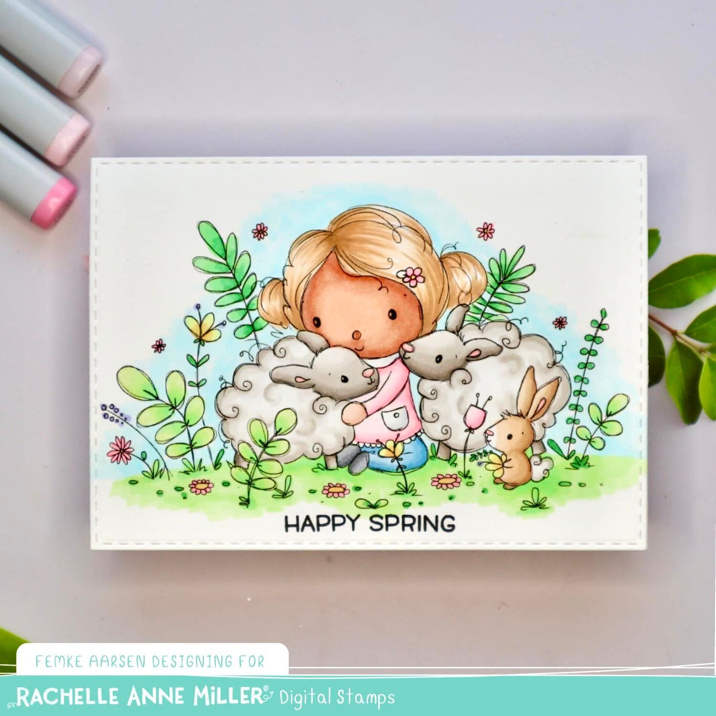 'Lamb Cuddle' Digital Stamp