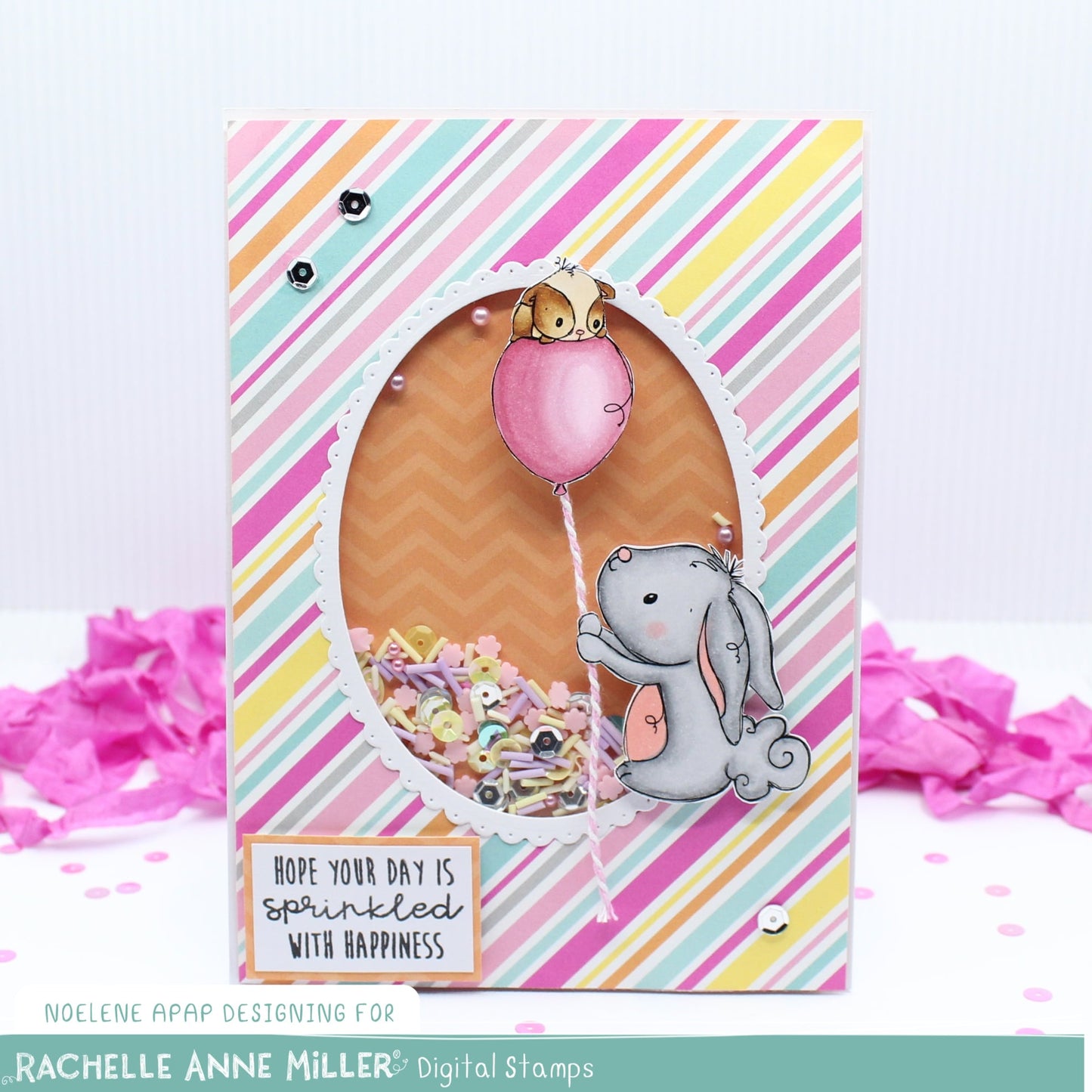 'Bunny & Guinea: Balloon' Digital Stamp